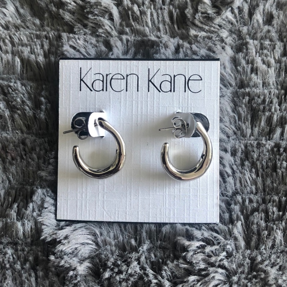 Karen Kane Hoop Earrings Silver/OS